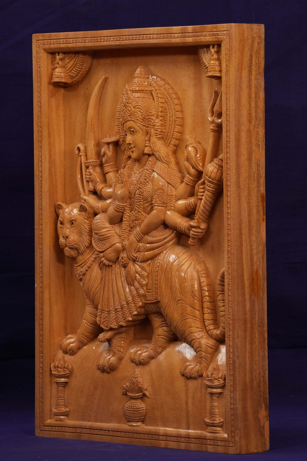 Image of Wooden Goddess Durga Panel